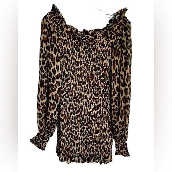 Caroline Constas Tops - Caroline Constas Damaris smocked body con mini dress silk long sleeve